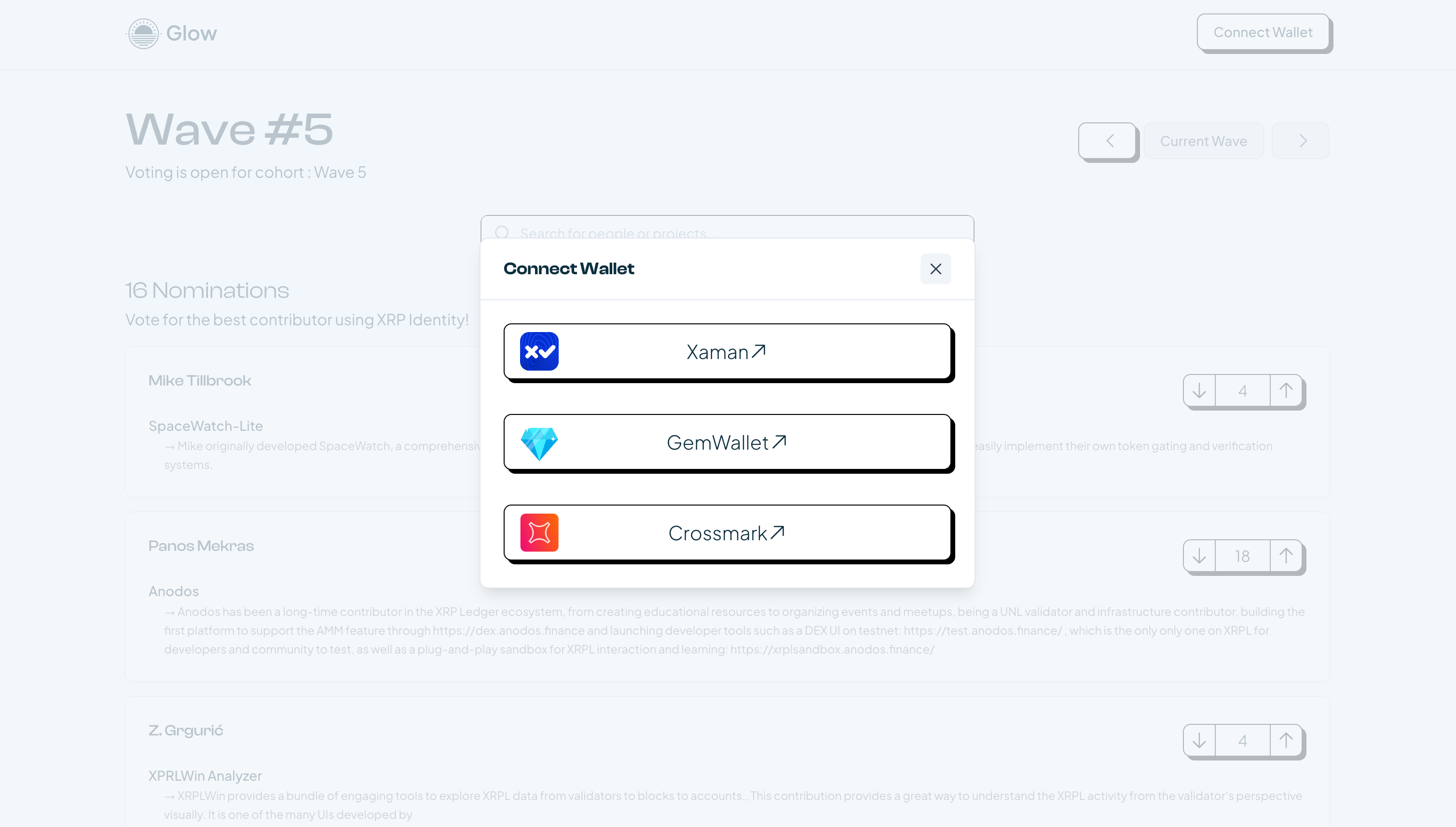 Connecter GemWallet sur Glow